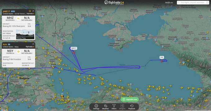 Американский самолет Poseidon P-8 был замечен вблизи побережья Краснодарского края dzdiqruidquikhkmp